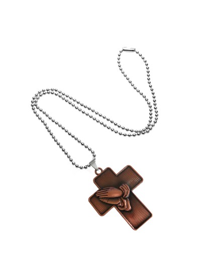 Jesus Christ Cross Copper Metal Pendant